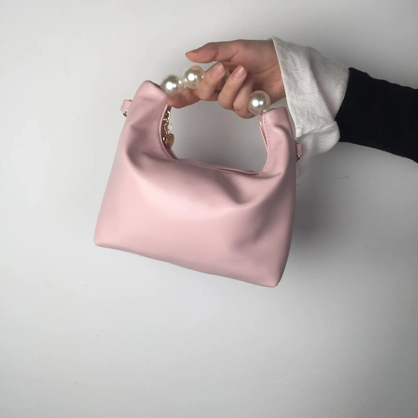 Pearl Handle Fashion Women Clutch Bag