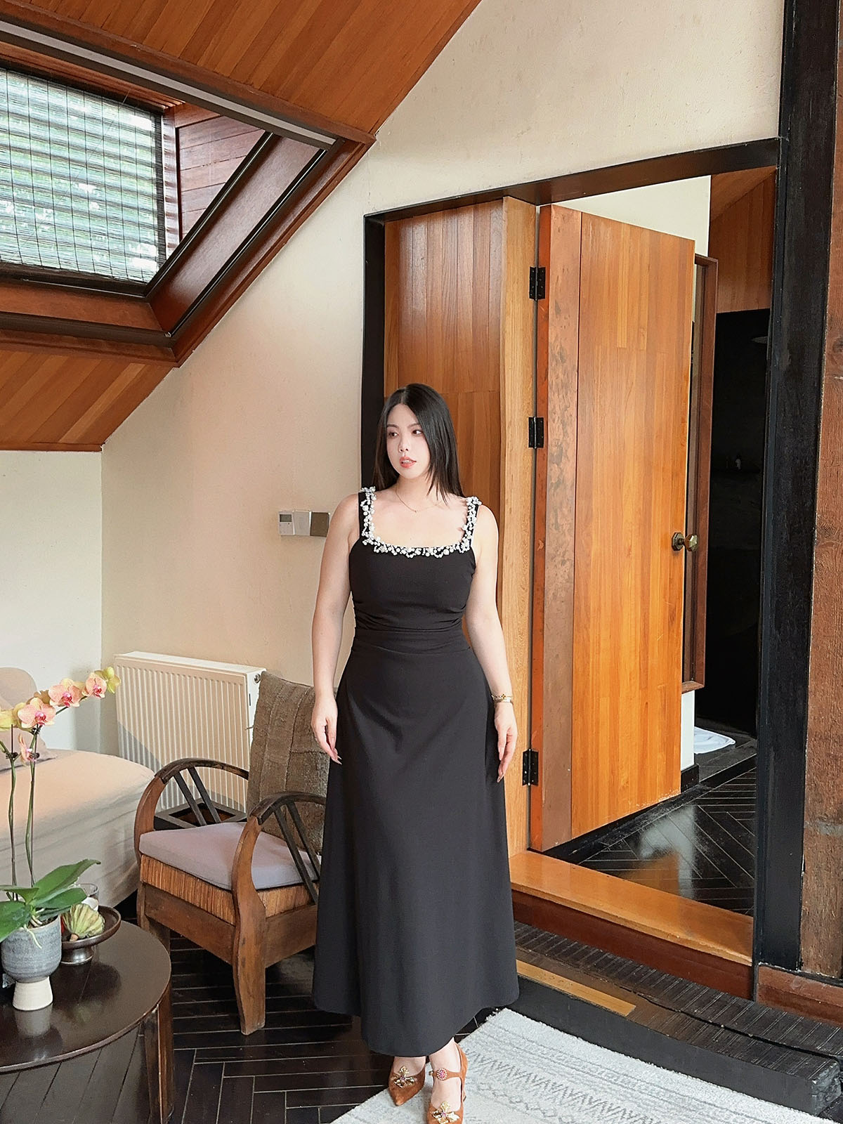 Pearl Party Dress Black White · Plus-Size