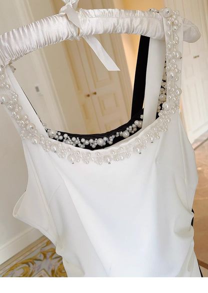 Pearl Party Dress Black White · Plus-Size