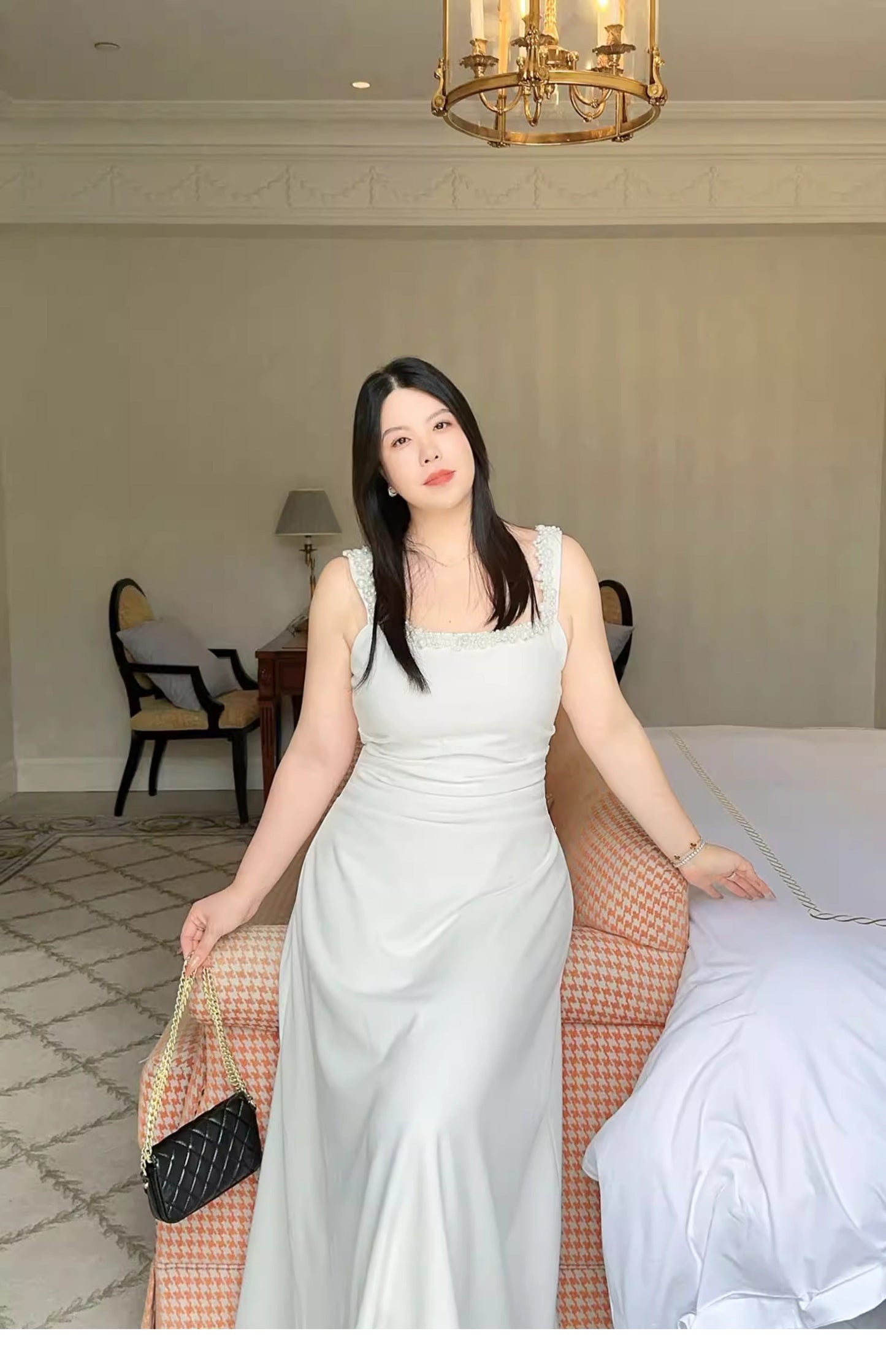 Pearl Party Dress Black White · Plus-Size