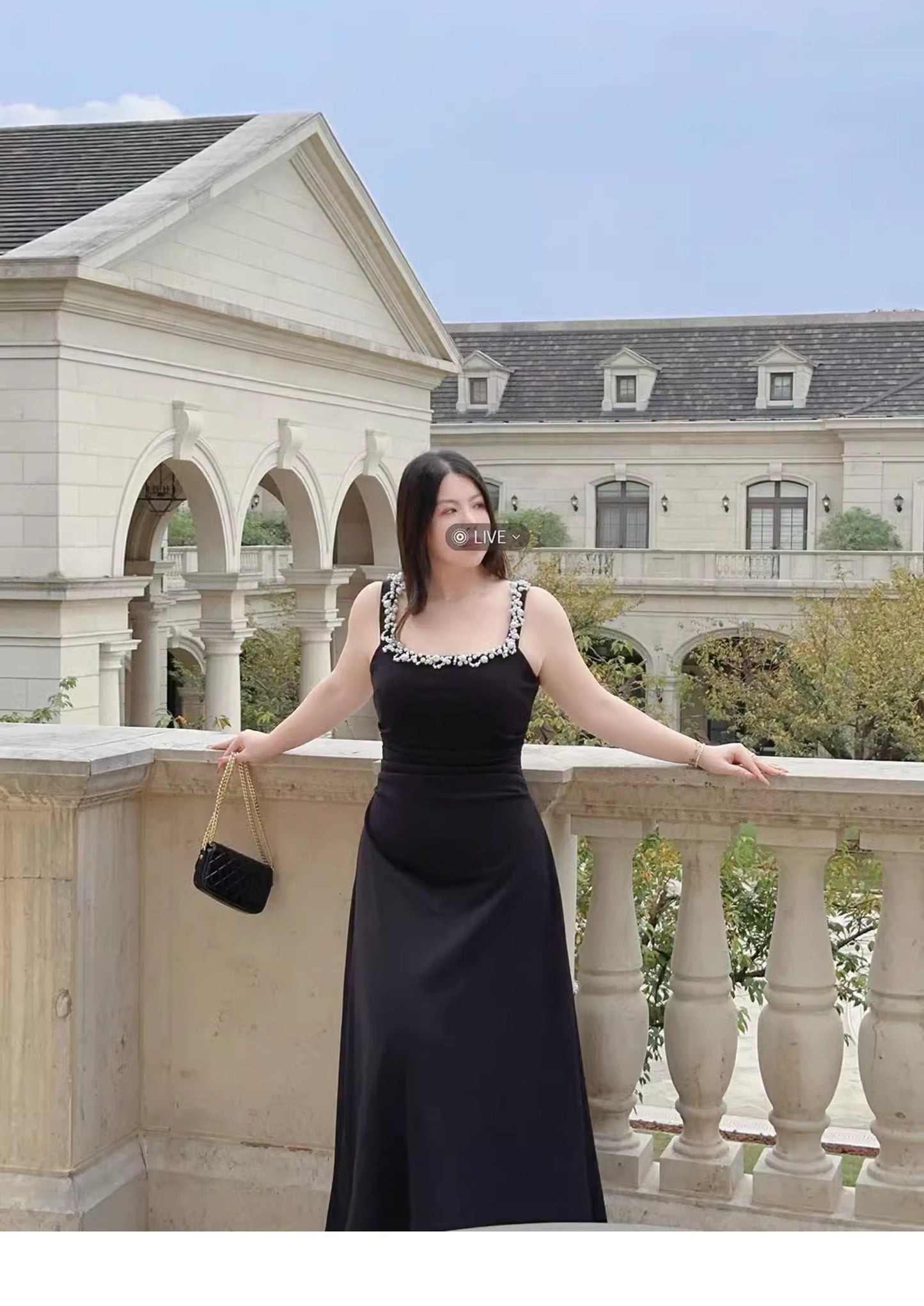 Pearl Party Dress Black White · Plus-Size