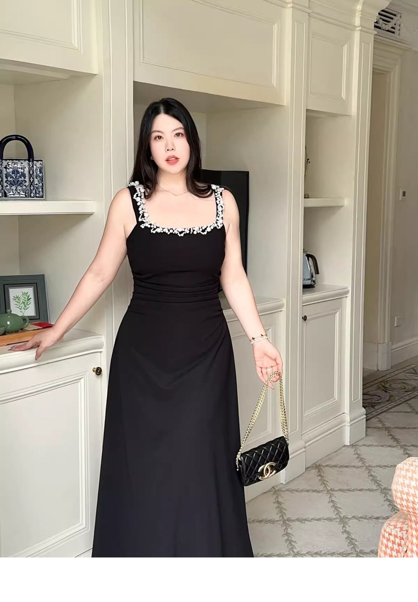 Pearl Party Dress Black White · Plus-Size