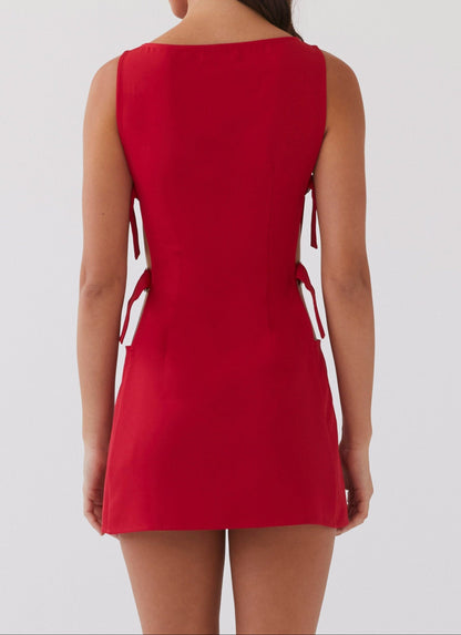 Amanda Buckle Mini Dress - Red