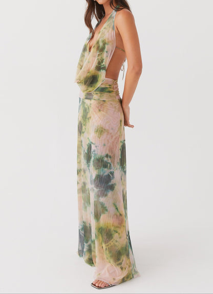 Nicole Mesh Maxi Dress - Rainforest