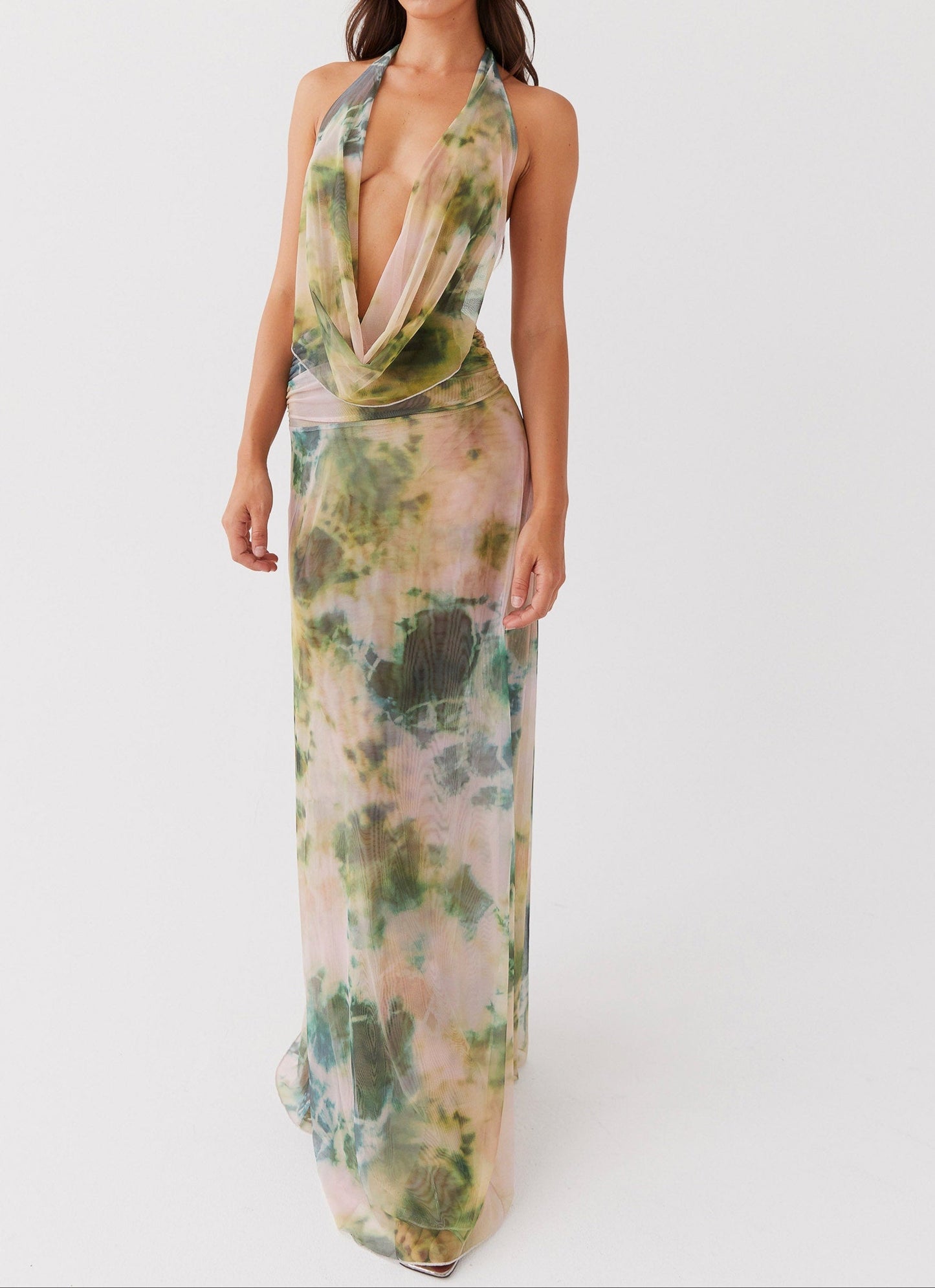 Nicole Mesh Maxi Dress - Rainforest