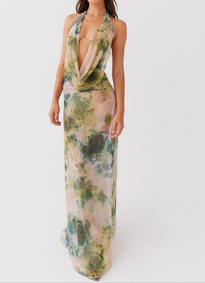 Nicole Mesh Maxi Dress - Rainforest