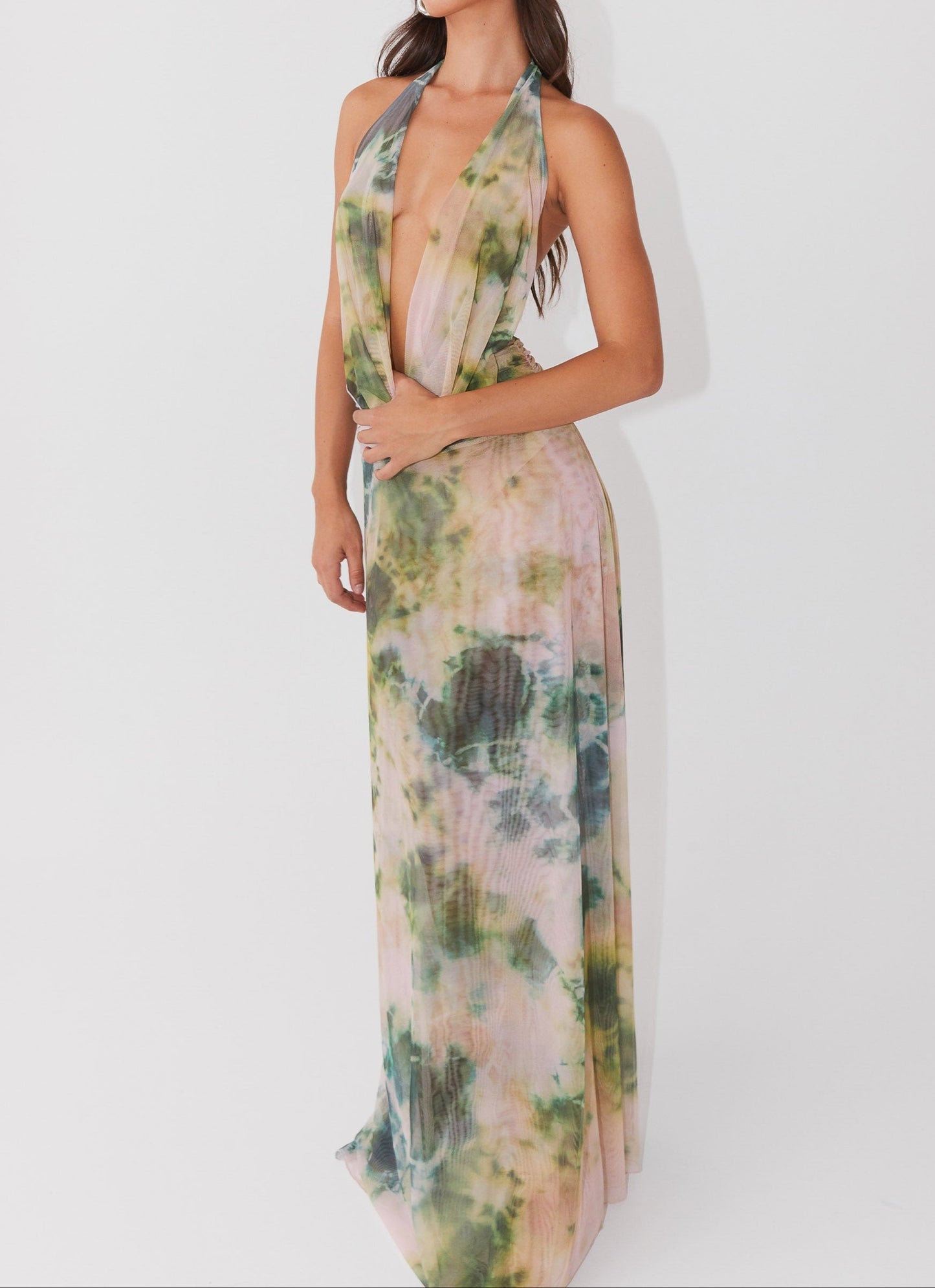Nicole Mesh Maxi Dress - Rainforest