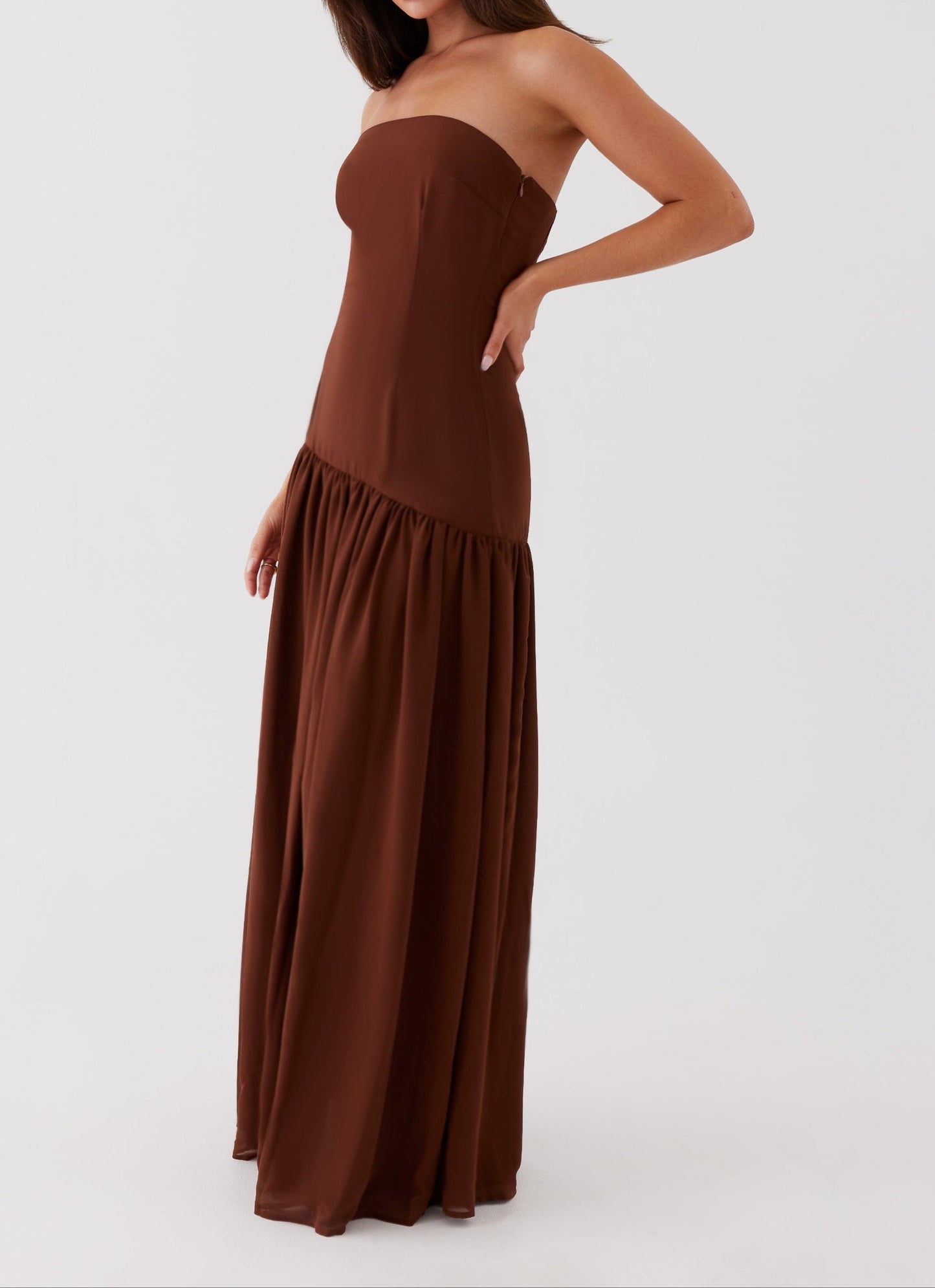 Gioconda Strapless Maxi Dress - Brown
