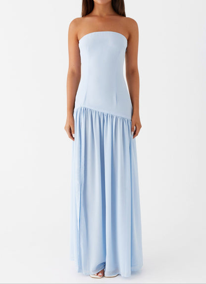 Letizia Strapless Maxi Dress - Blue