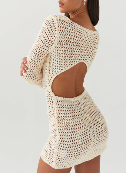 Filide Crochet Mini Dress - Ivory