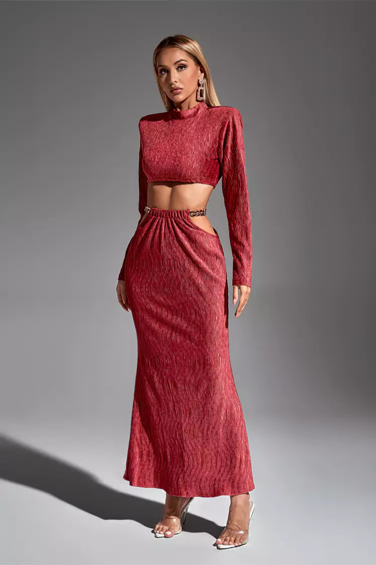 Phoebe Brick Red Chain Set