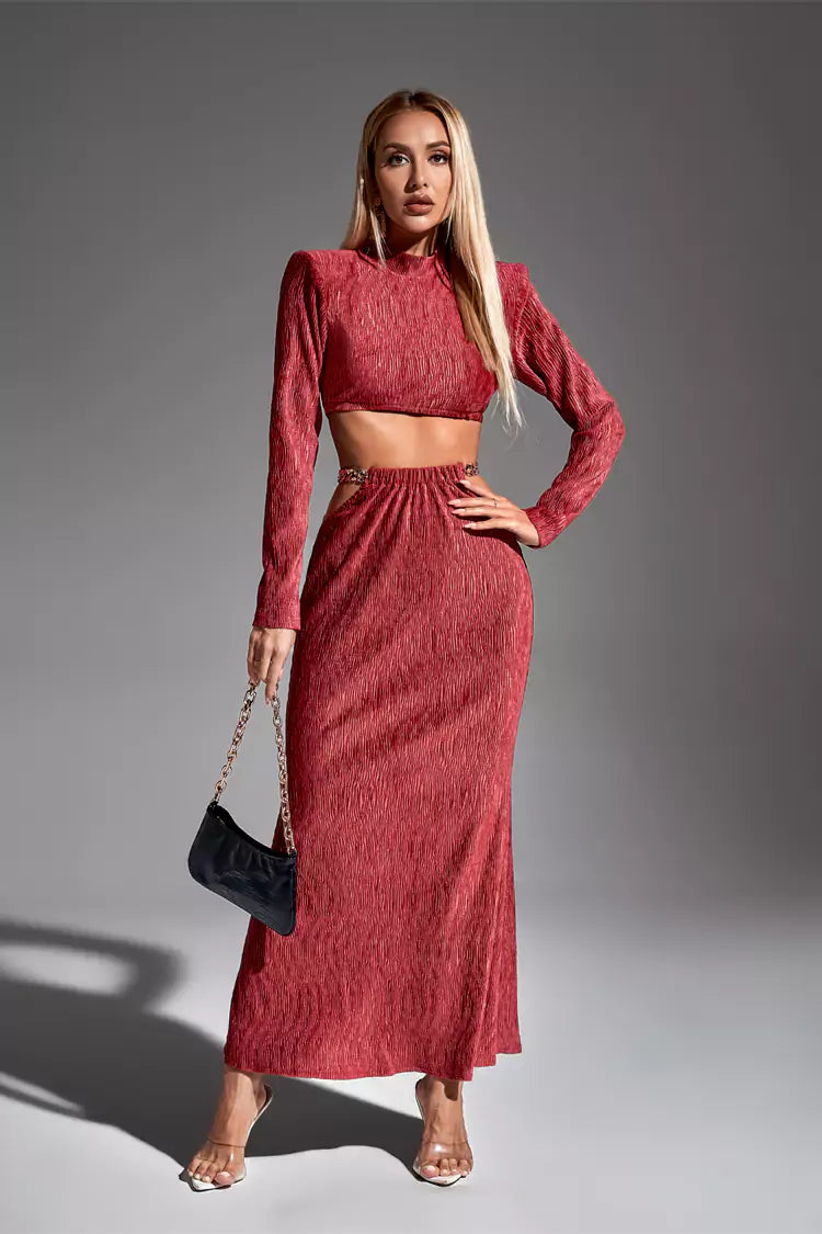 Phoebe Brick Red Chain Set