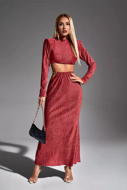 Phoebe Brick Red Chain Set