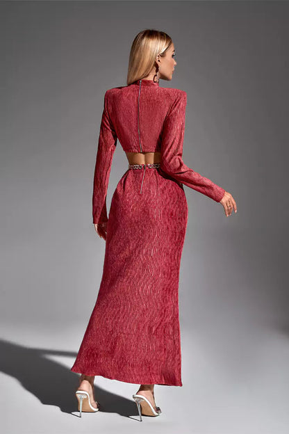 Phoebe Brick Red Chain Set