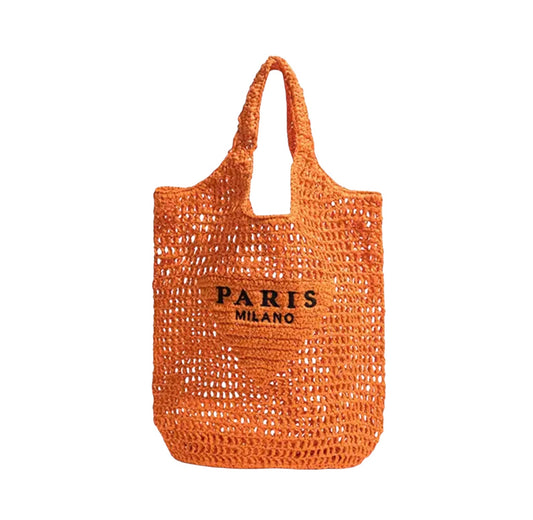 Orange Paris Beach Bag