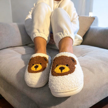 Snuggly Teddy Bear Slippers