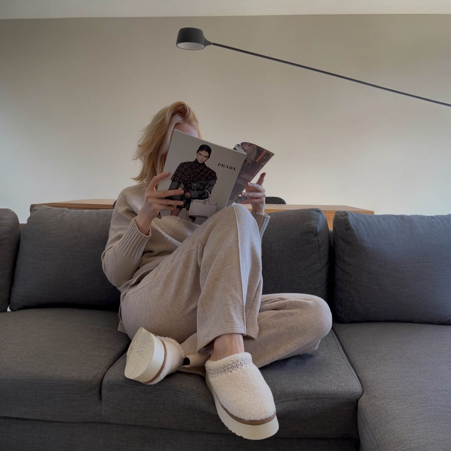 Sherpa Fleece Platform Slippers