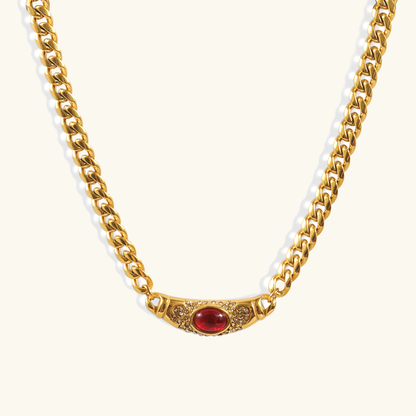 Crimson Aura - Gold Ruby Necklace