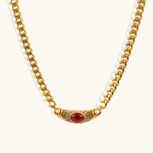 Crimson Aura - Gold Ruby Necklace