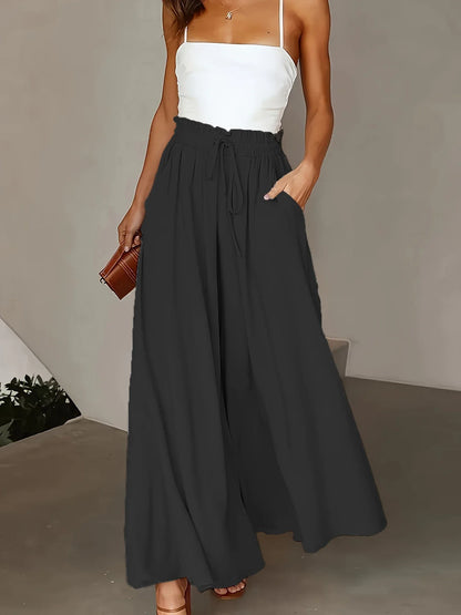 Plus Size Wide Leg Stretch Elastic Waist Pant