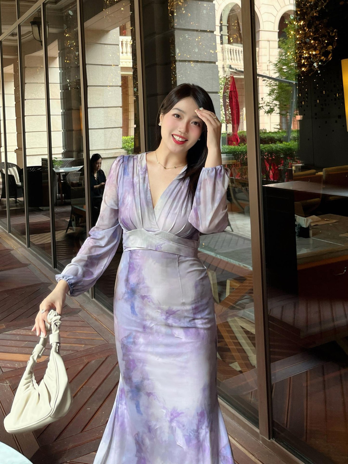 Plus Size French Purple  Resort Dress