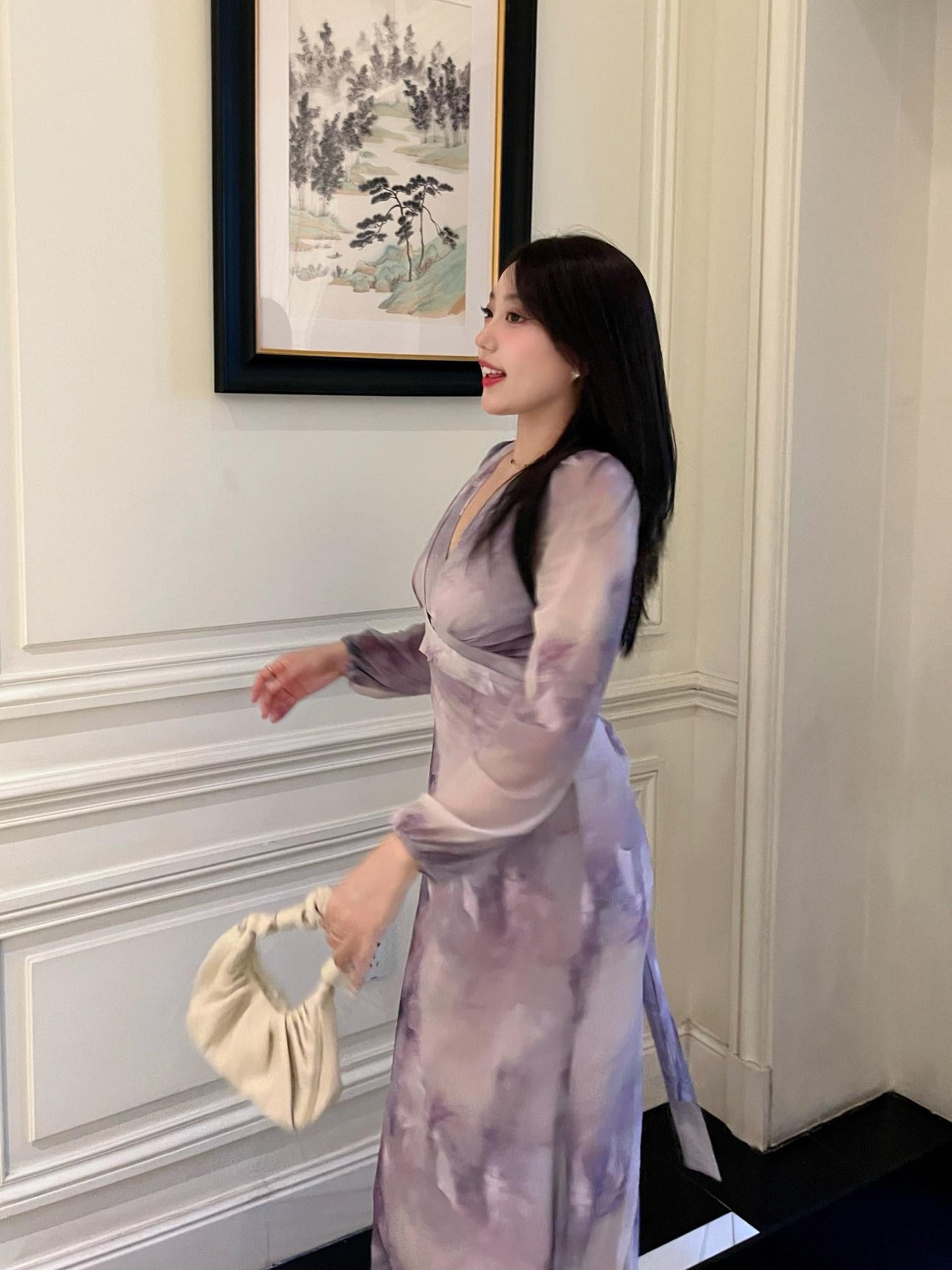 Plus Size French Purple  Resort Dress