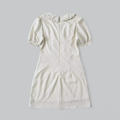 Polka Dot Mini Dress – Puff Sleeve Vintage Summer Dress for Women