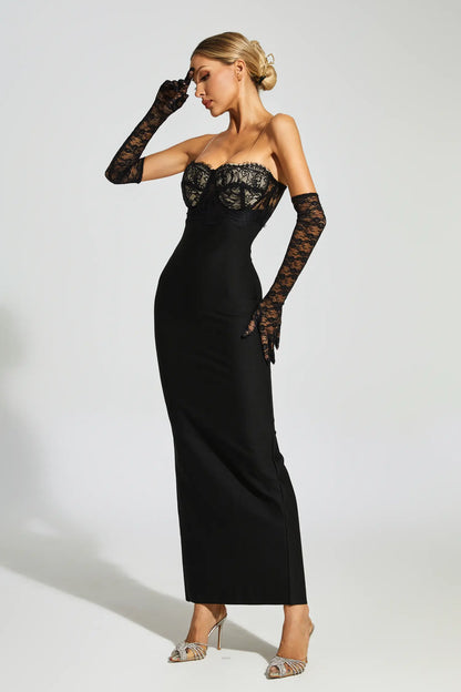 Pritt Black Off Shoulder Bandage Dress