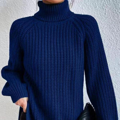 | Women’s Winter Turtleneck Ribbed Knit Sweater