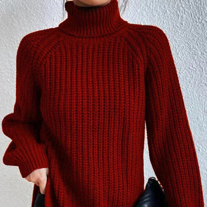 | Women’s Winter Turtleneck Ribbed Knit Sweater