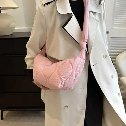 Soft Puffer Cotton Quilted Crossbody Bag