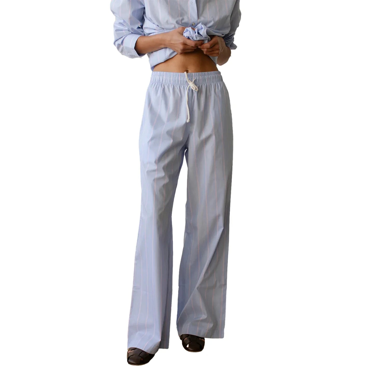 Striped Summer Loose Long Drawstring Pant