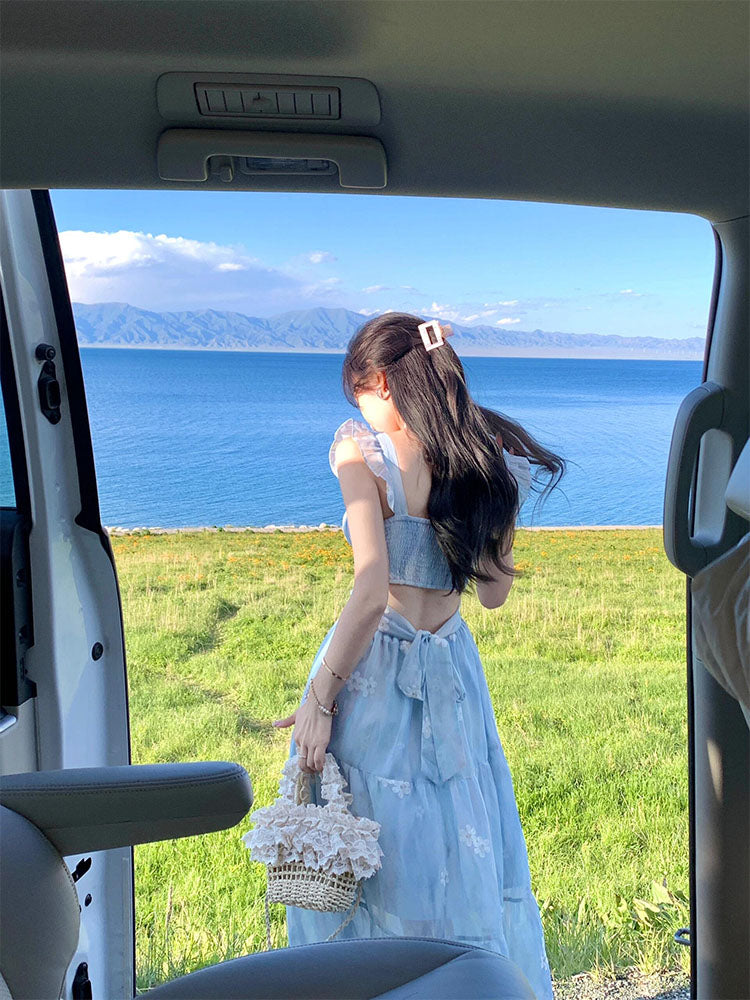 Elegant French Backless Maxi Dress