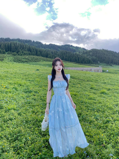 Elegant French Backless Maxi Dress