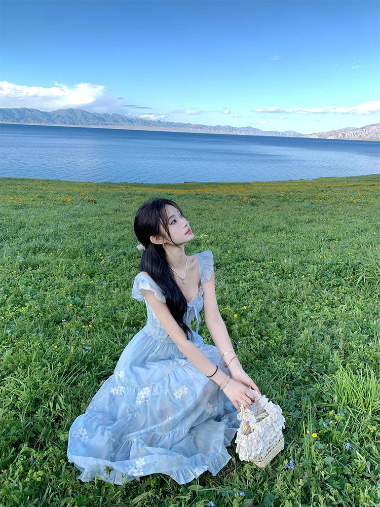 Elegant French Backless Maxi Dress