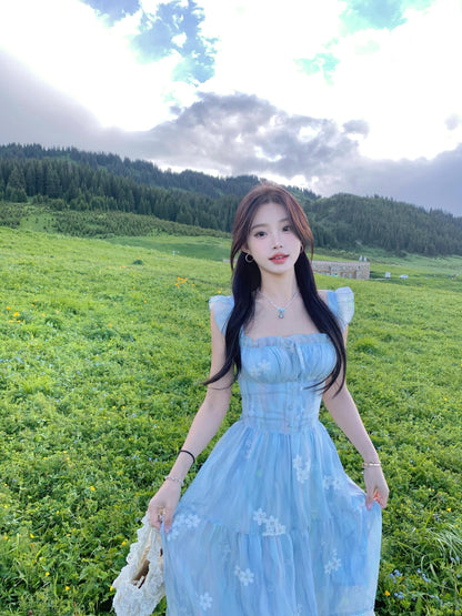 Elegant French Backless Maxi Dress