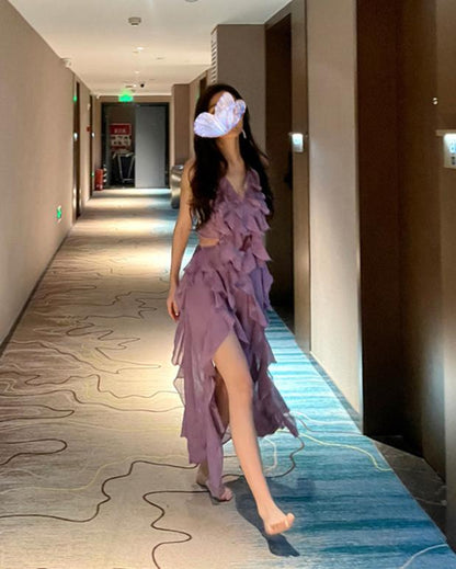 Purple Ruffle Dress