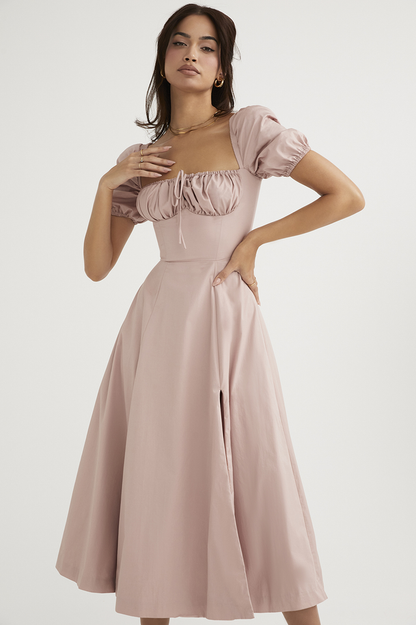 Tallulah Floral Puff Sleeve Midi Dress