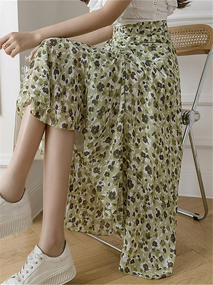 Flower Print A-Line Bohemia Vintage Skirt Summer Spring