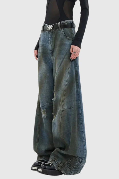 Raissa Deconstruct Torn Wide Jeans