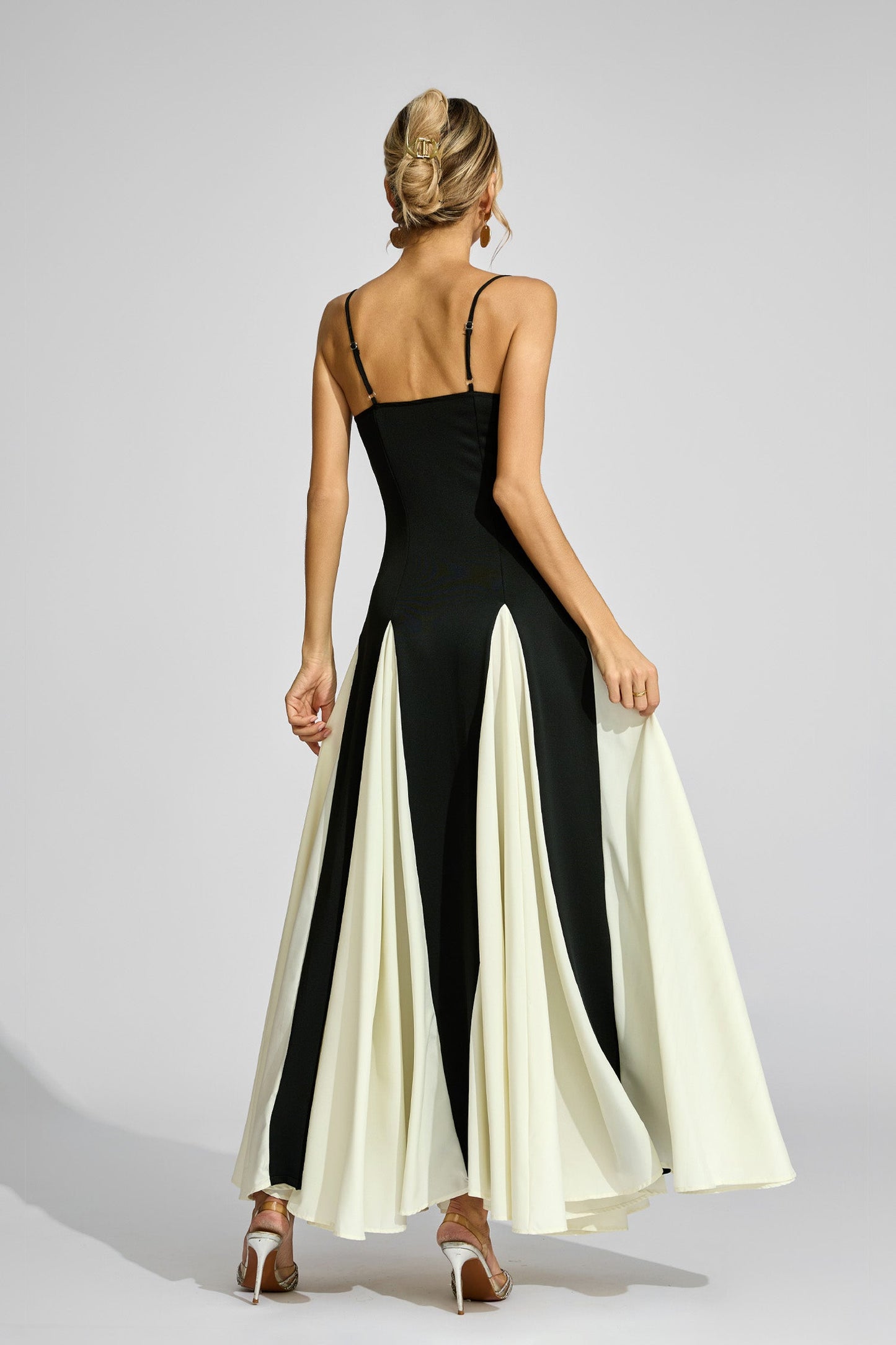 Raymond Black White Contrast Slip Dress
