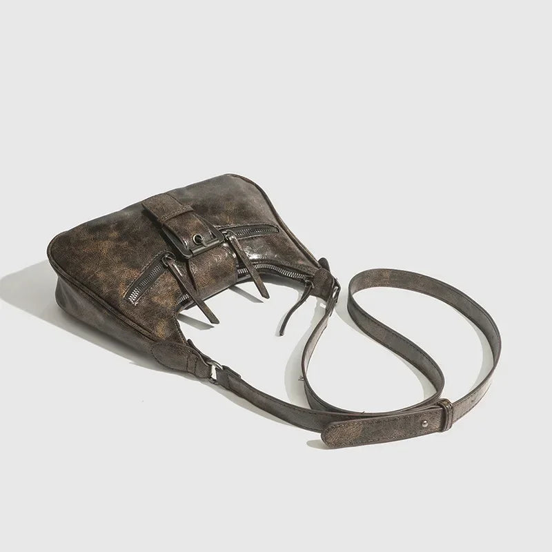 Retro Belt Design PU Leather Shoulder Bag