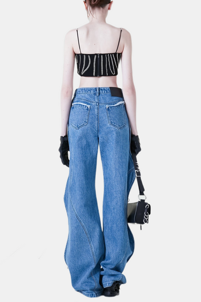 Rhea 3D Wave Deconstruction Jeans