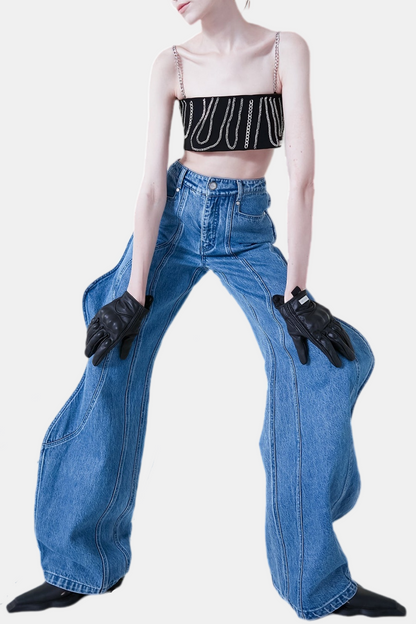 Rhea 3D Wave Deconstruction Jeans