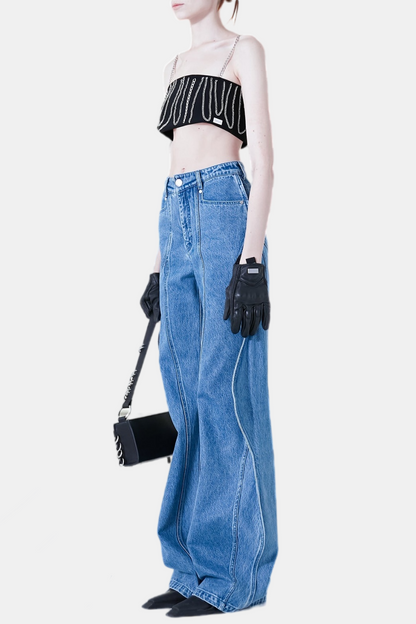 Rhea 3D Wave Deconstruction Jeans