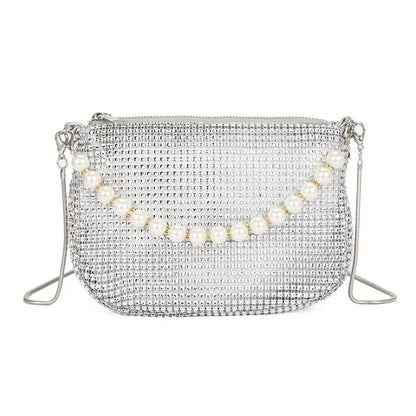 Rhinestone Pearl Evening Tote Bag Shoulder Purse