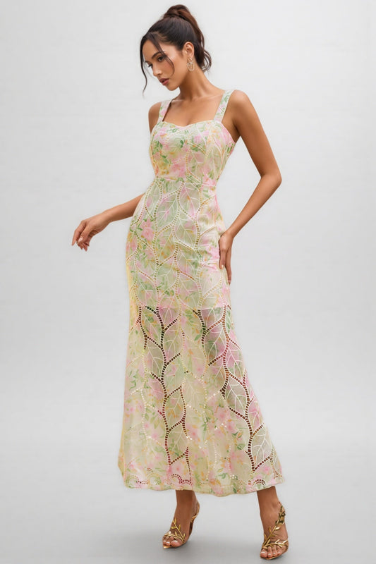 Corren Floral Sequin Maxi Dress
