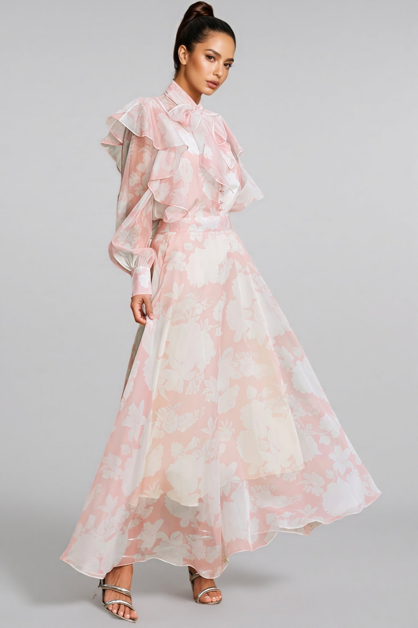 Caldris Floral Printed Maxi Dress Set