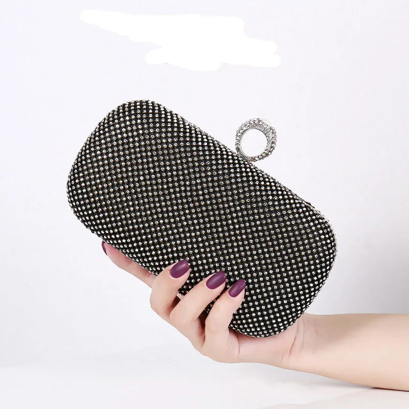 Gold Diamond Dinner Clutch Wristlet