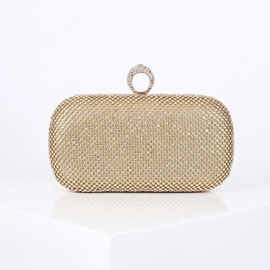 Gold Diamond Dinner Clutch Wristlet